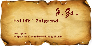 Holló Zsigmond névjegykártya